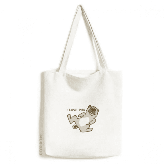 Pug Rest Art Deco Fashion Tote Canvas Bag Shopping Satchel Casual Handbag