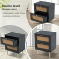 thumbnail image 5 of Bedroom & Living Room Rattan End Table - 2 Handmade Rattan Drawers, 50lbs Capacity, 5 of 15