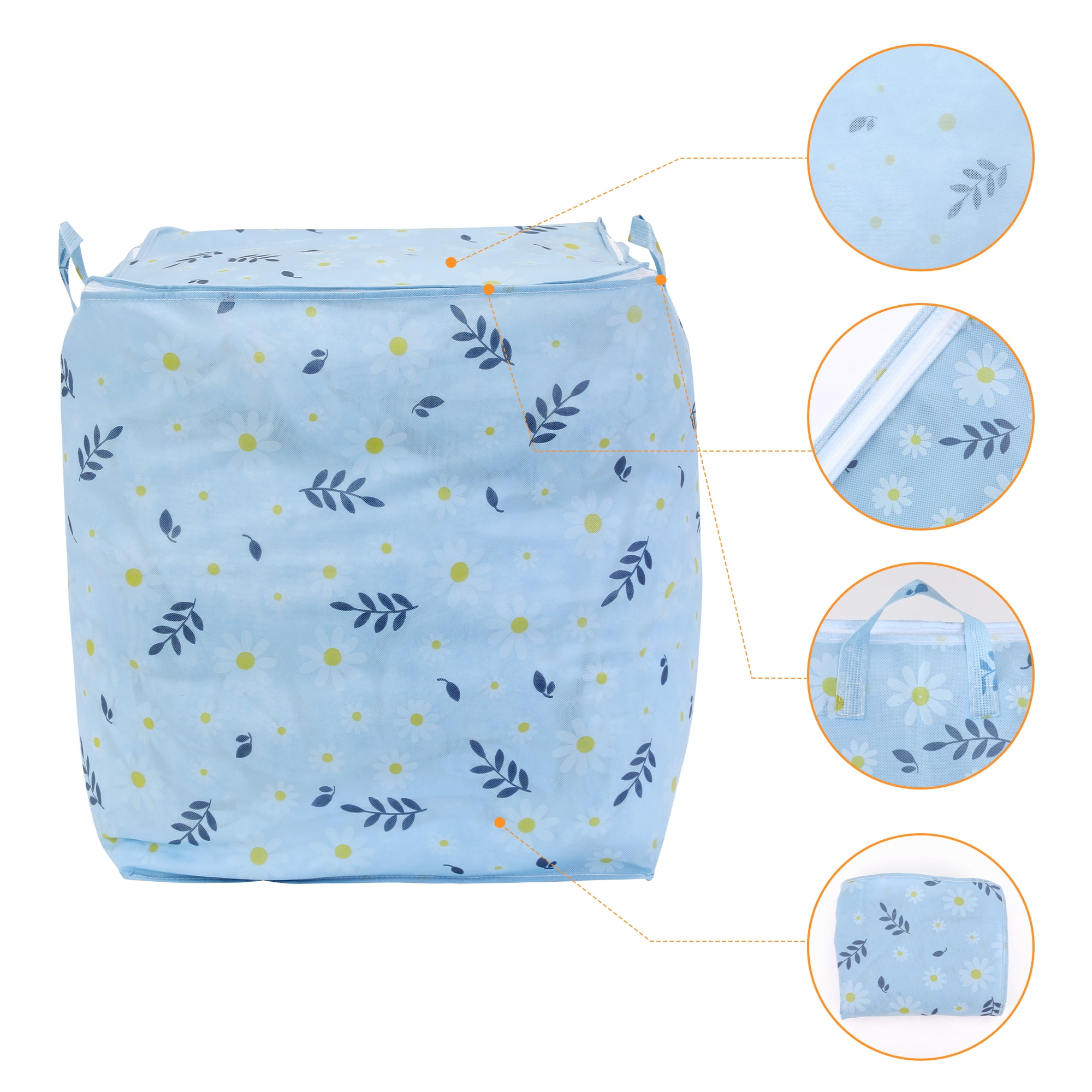 Unique Bargains 1 Pc Clothes Storage Foldable Storage Bags Blue 20*20*28in