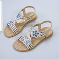 thumbnail image 4 of CAICJ98 Womens Sandals Women Slide Sandals Comfortable Adjustable Double Buckle Platform Sandal,Blue, 4 of 5