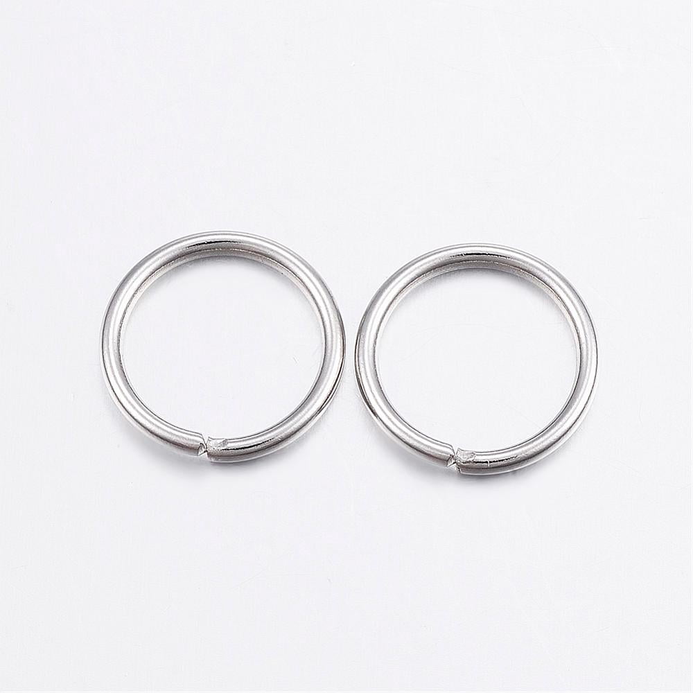 Resistant 304 Stainless Steel Open Jump Rings Stainless Steel color 13x1.5mm Inner Diameter: 10mm