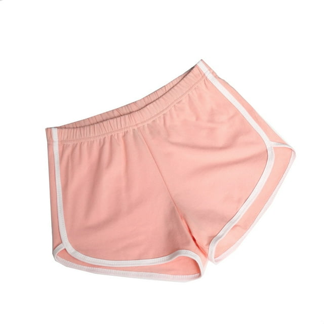1 Pack Cotton Sport Shorts Yoga Dance Short Pants Summer Athletic Shorts, Rose Gold-XXL