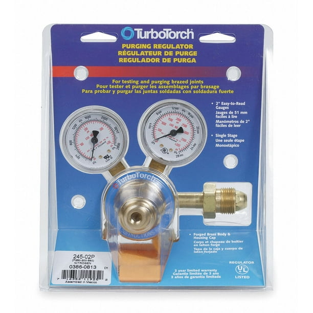 Turbo Torch 24503P Nitrogen Purge Regulator CGA580, LP Gauge 600