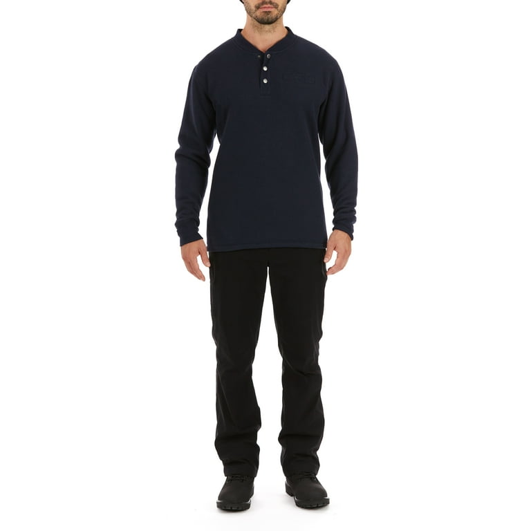 Smith's Workwear Men's Sherpa Bonded Thermal Henley Pullover