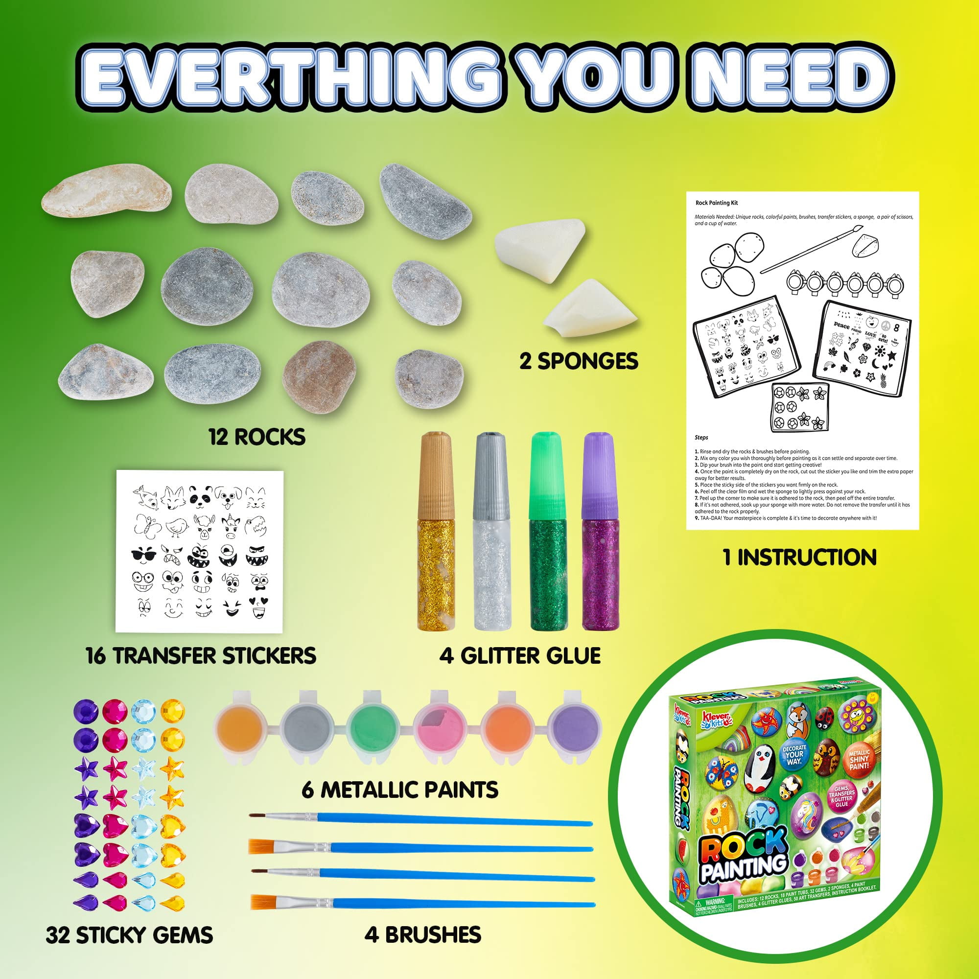 6 Paint Your Own Stepping Stones For Kids Craft Kit - Arts and Crafts For  Kids Ages 4-6-8-12 Crafts For Girls Ages 8-12 Best Christmas Birthday Gifts