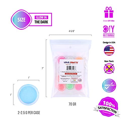 Glow in the Dark Powder Pack of 24 Luminous Pigment Powder for