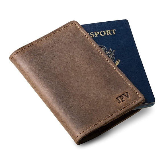 PEGAI Leather Passport Holder Cover | Soft Touch Rustic Travel Wallet Case for Men & Women | Durable Full-Grain Leather Travel Essentials, Passport Organizer | DeKalb (Sand)