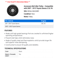 thumbnail image 2 of Accessory Belt Idler Pulley - Compatible with 2007 - 2013 Toyota Sienna 3.5L V6 2008 2009 2010 2011 2012, 2 of 2