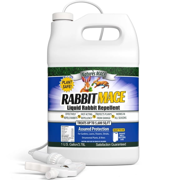 Nature's MACE Rabbit Mace, Rabbit Repellent Spray, 1 Gallon, Treats 5,600 sq.ft, Rabbit Deterrent