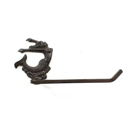 Cast Iron Decorative Arching Mermaid Toilet Paper Holder 11" - Mermaid Decor - Beach Decor