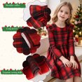 thumbnail image 4 of AmzBarley Girls Fall Winter Long Sleeve Ruffle Dress, Red Buffalo Plaid Swing Casual Dress for Toddler & Little Girls 3-4T, 4 of 7