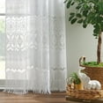 thumbnail image 4 of CHF Boho Lace Sheer Single Poletop Panel, White, 60" x 84", 4 of 5