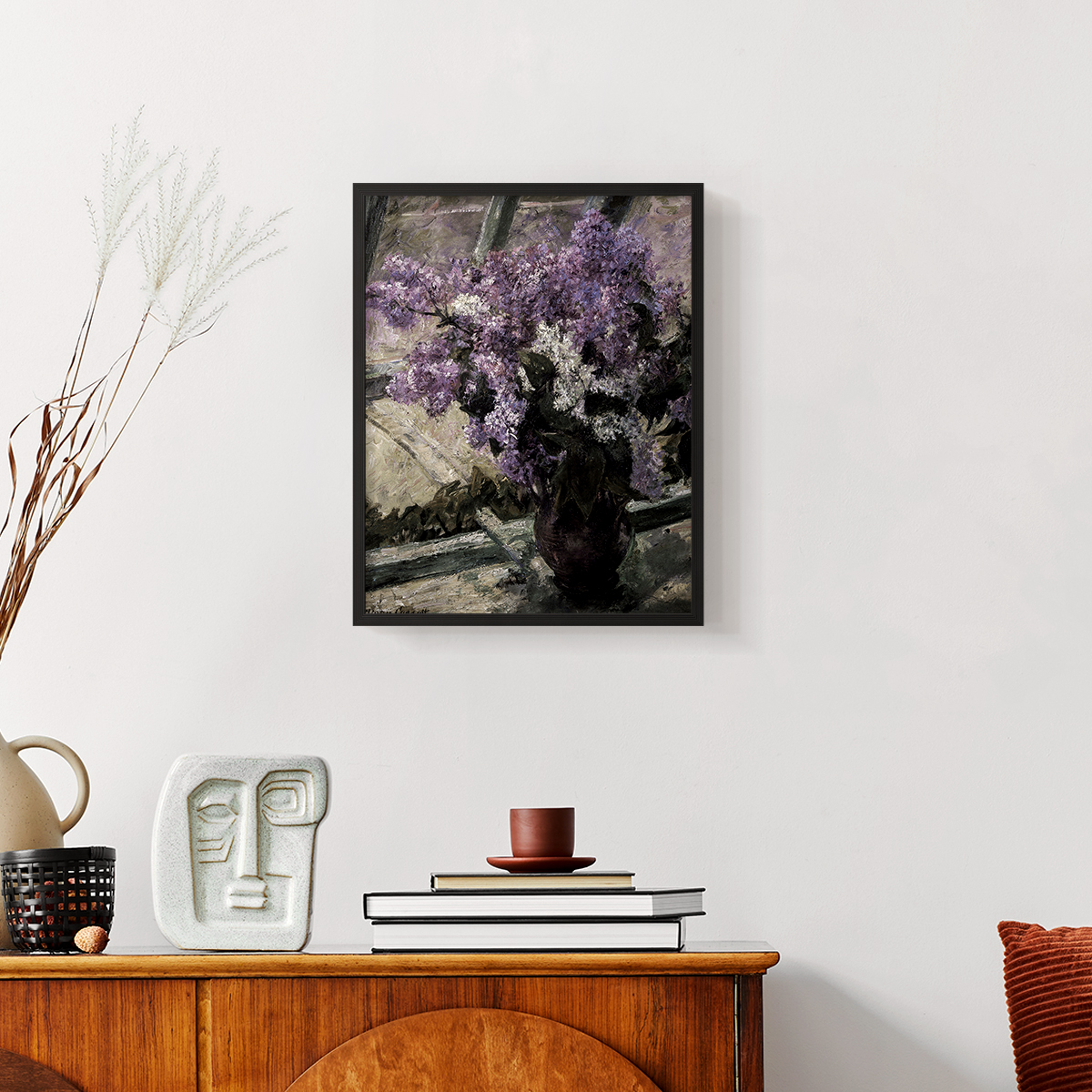 Vintage Floral Print CCLXX - 14in. x 11in. Vintage Framed Print in Black Wood Frame