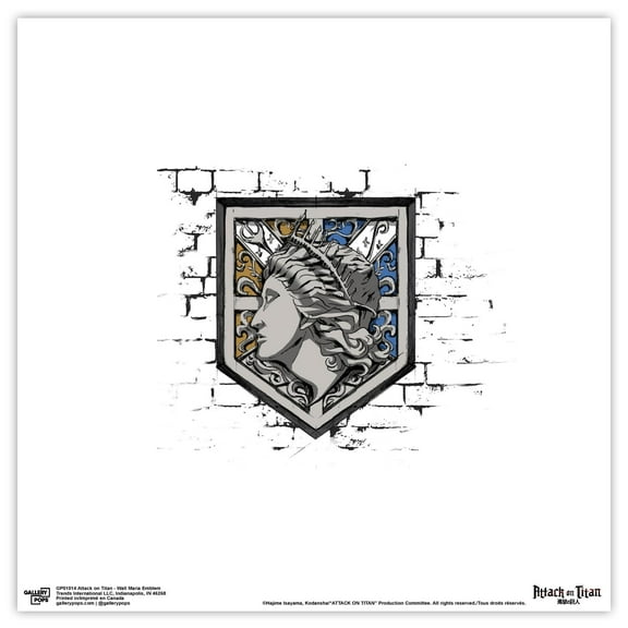 Gallery Pops Attack on Titan - Wall Maria Emblem Wall Art, Unframed Version, 12" x 12"