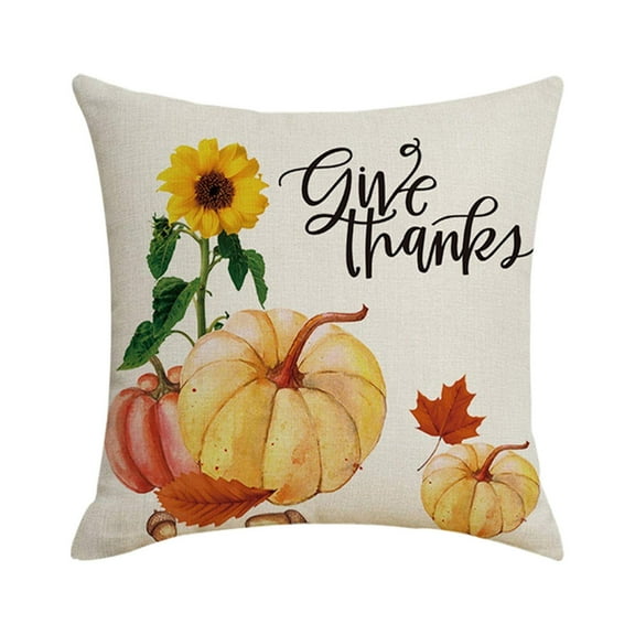 HomeDm Fall Pillow Covers 18x18 Fall into Autumn Pumpkin Pillow Cases Happy Harvest Thanksgiving Throw Cushion Case for Couch Sofa Outdoor Home Decor