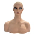 thumbnail image 4 of Cabeza de maniquí femenina realista, busto de cabeza de maniquí, soporte de exhibición de peluca con maquillaje para Accesorios de belleza, pendientes, 4 of 7