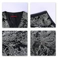 thumbnail image 3 of Men's Paisley Floral Jacquard Wedding Party Formal Vest, 3 of 5