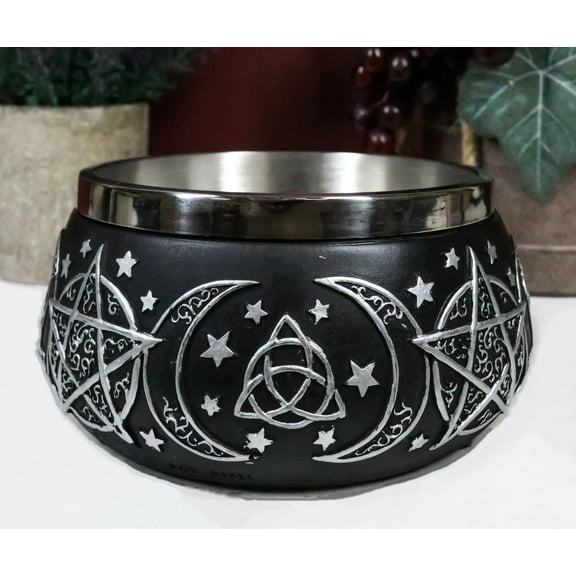 Wicca Metaphysical Triple Moon Celtic Triquetra Symbol Smudging Smudge Bowl