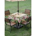 thumbnail image 3 of Easter Cute Bunny Outdoor Tablecloth - 54x54 Inch Square Dining Table Cover, Eggs Spring Daisy Flowers Vintage Waterproof Outdoor Table Cloth with Umbrella Hole & Zipper for Picnic/Patio/Party, 3 of 7
