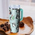 thumbnail image 5 of Cute Penguin Tumbler with Handle and Straw, 40 oz Stainless Steel Insulated Cup with Lid and Straw,Travel Coffee Mug Water Bottle, Birthday Christmas Mothers Day Gifts for Animal Lovers Women, 5 of 6