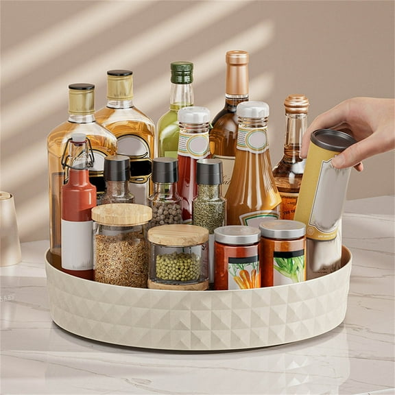 Lazy Susan Turntable for Kitchen Cabinets, 8.8" Lazy Susan Organizer, Non-skid Turntable Organizer for Cabinet, Kitchen, Pantry Organization Storage, Refrigerator, Vanity Makeup, Rotating Spice Rack
