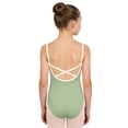 thumbnail image 7 of Afuyipoi Girls Performance Dance Leotard (3-15 Years) Summer Sleeveless Camisole Stretchy Athletic Bodysuit for Ballet Yoga and Gymnastics Practice Mint Green 3/4, 7 of 7