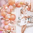 thumbnail image 2 of Kit de arco de guirnalda de globos YONGSHENG 150 piezas de globos de látex de confeti de oro rosa, 2 of 5