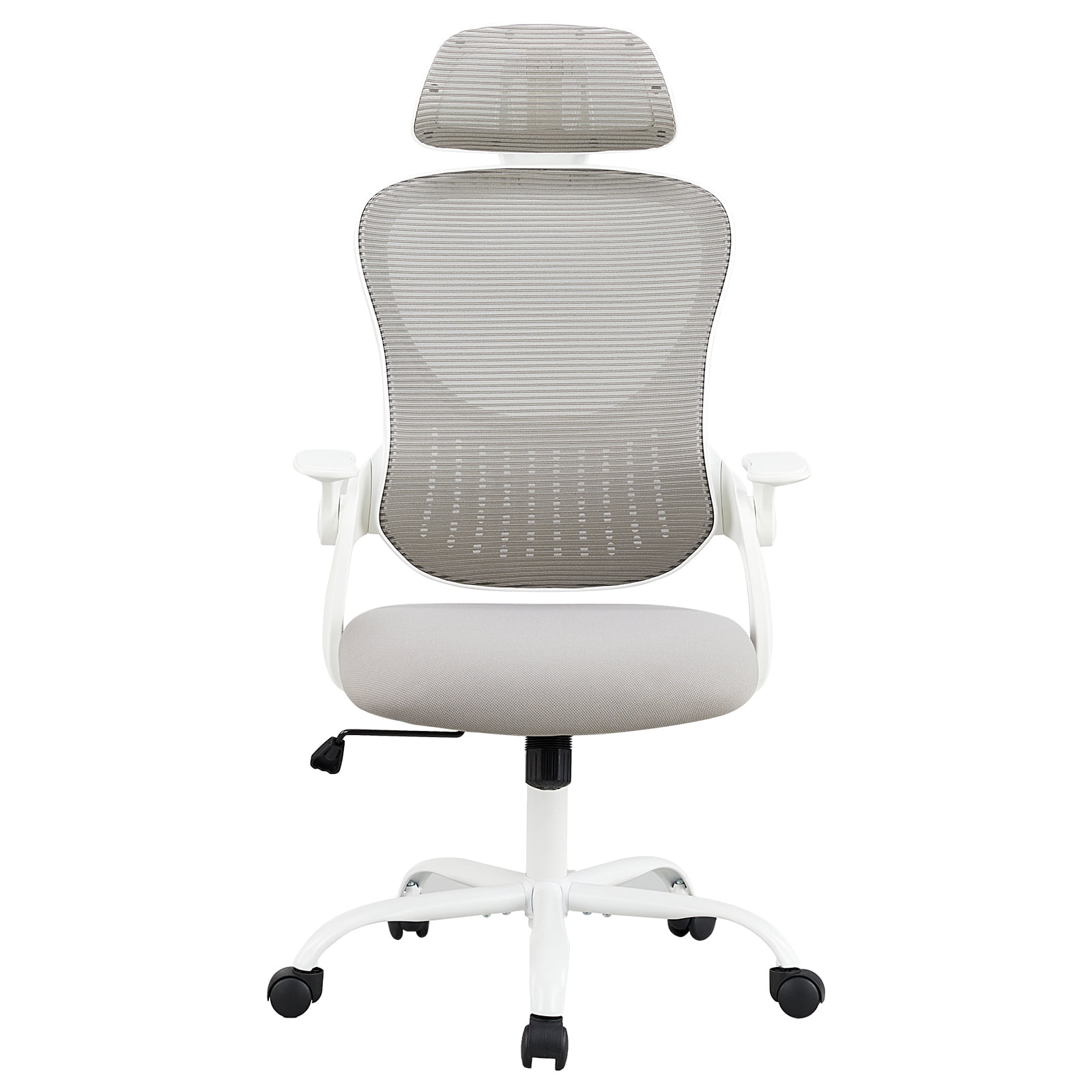 CONCETTA Office Computer Desk Chair, Ergonomic High-Back Mesh Chairs with Wheels and Adjustable Headrests, Gray