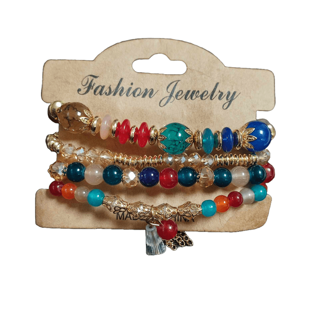 Set de 4 pulseras elasticas Maria Almudena de colores varios