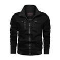 thumbnail image 3 of Capreze Men Cargo Bomber Jackets Casual Solid Color Outwear Fall Coat Stand Collar Military Jacket Black L, 3 of 6