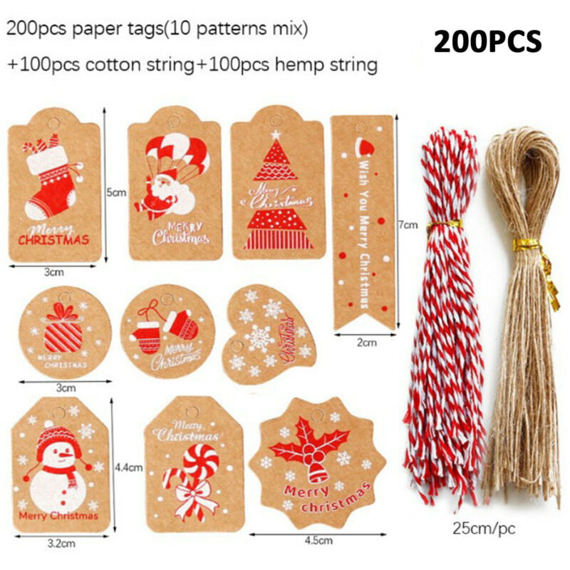 50pcs Merry Christmas Gift Tags Creative Tags DIY Craft Paper Tags Label G 