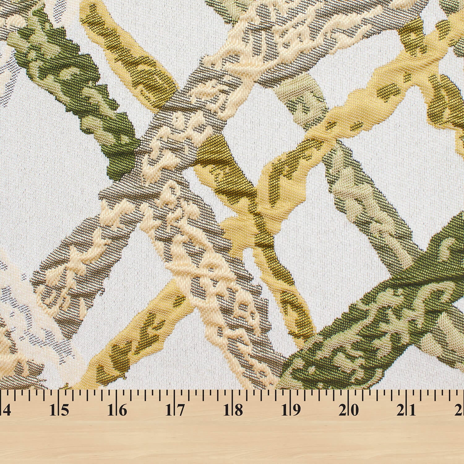 Abstract Geometric Vine Extra Wide Heavyweight Polyester Upholstery Jacquard Fabric By The Yard - For Sewing Curtains, Home Décor, Table Covers, & More - Spring (5 Yards)