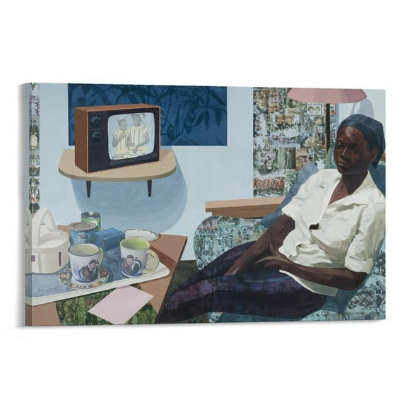 Njideka Akunyili Crosby Poster Painting Artist Posters Wall Art Painting Canvas Gift Living Room Prints Bedroom Decor Poster Artworks 24x36inch(60x90cm)