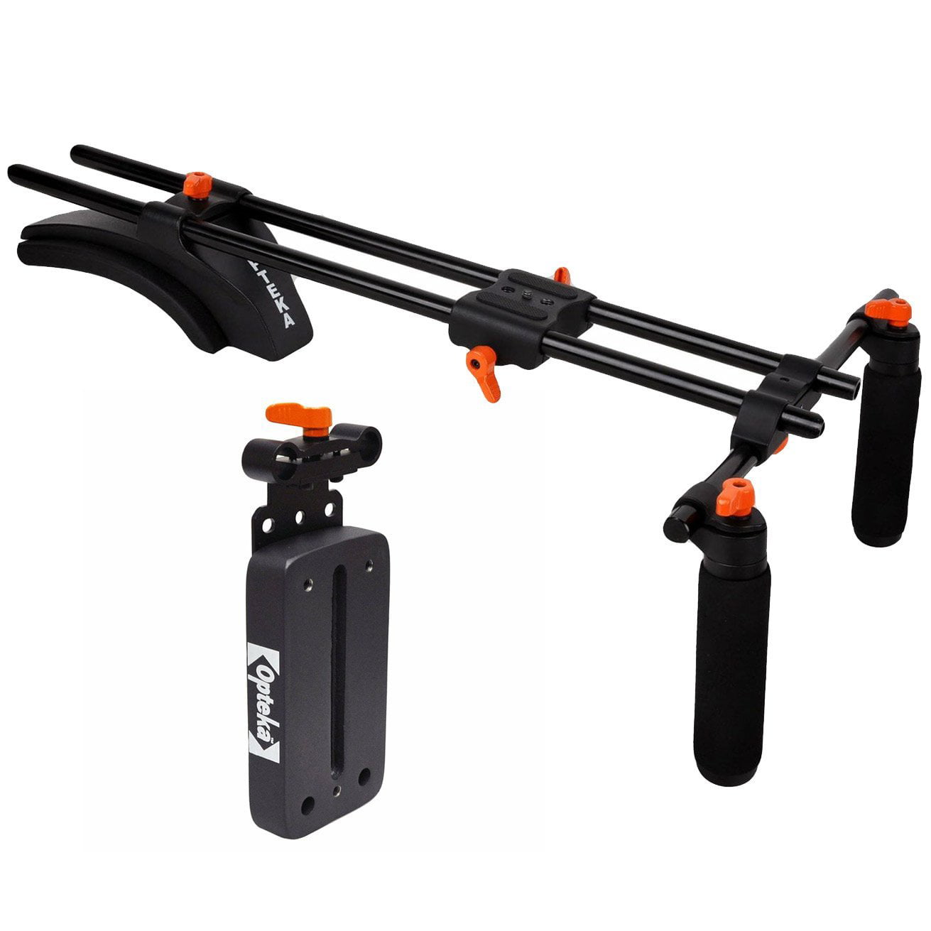 Opteka CXS-2 Dual-Grip Video Shoulder Stabilizer Support System with 15mm Accessory Rods for Digital SLR Cameras