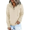 thumbnail image 1 of Sudadera con capucha y manga larga con botones en la parte delantera para mujer para otoño e invierno (M), 1 of 5