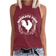 thumbnail image 1 of Moda Casual mujer sin mangas impreso damas cuello redondo Tank Tops chaleco camiseta Fridja gh4489, 1 of 9