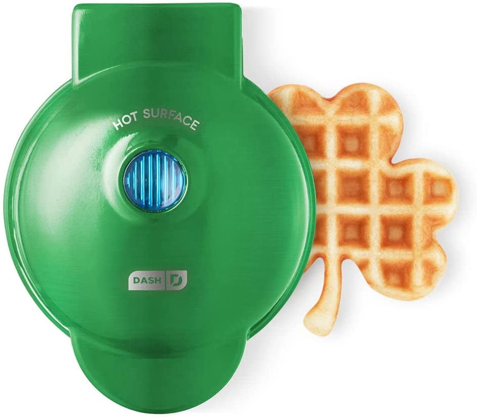 Dash Mini Waffle Maker, 4in, Nonstick, Shamrock Waffle