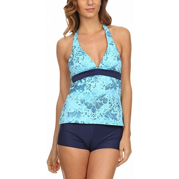 ToBeInStyle Women's Halter Tankini with Boyshort