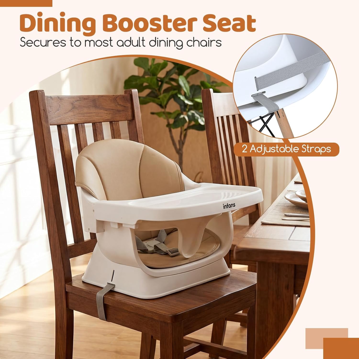 INFANS Baby High Chair, 9 in 1 Convertible Highchair for Babies and Toddlers, Building Block Table Dining Booster Seat Activity Desk Kids Stool with Adjustable Removable Tray