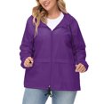 thumbnail image 6 of Avoogue Women Plus Size Waterproof Rain Jacket Raincoat Packable Outdoor Hooded Windbreaker, 6 of 7