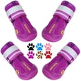thumbnail image 1 of Zapatos Qumy para perros grandes, impermeables, con suela antideslizante, color morado, 1 of 5