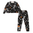 thumbnail image 2 of DISNIMO Pajamas for Women Set Skull Spider Web Printed Soft Sleepwear Crew Neck Pullover Top with Long Pants Casual Fashion Nightwear, Available in Plus Size, XL, 2 of 7