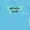 thumbnail image 4 of Inktastic Adventure Awaits Teal World Map Women's V-Neck T-Shirt, 4 of 5