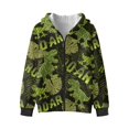 thumbnail image 2 of FUIALDOLG Boys Sweatshirt Hoodie Green Dinosaur Leaves Print Zip Up Jacket with Pocket Winter Outwear Jacket for Boys Hooded Long Sleeve Tops, Size S, 2 of 7