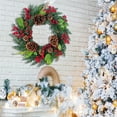 thumbnail image 6 of 20" Artificial Christmas Wreaths for Front Door Winter Door Wreath with Big Pine Cones,Pine Needles,Christmas Berry for Front Door Farmhouse Indoor Outdoor Holiday Home Decor, 6 of 8