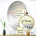thumbnail image 3 of Designart "Lotus Elegance by the Waterside I" Lotus Spiral Dot Round Wall Mirror - Floral Oval Printed Decorative Mirror - Multiple Color Options, 3 of 5