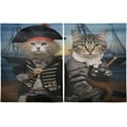 thumbnail image 2 of FREEAMG 36 Inch Length Kitchen Curtains Pirate Captain Cat 2 Panels Half Window Sheer Curtains Rod Pocket Farmhouse Short Drapes for Bathroom Cafe Basement, 2 of 7