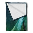 thumbnail image 2 of Aurora Borealis Soft Flannel Fleece Blanket, Wooden Roof House Winter Icy Arctic View Cold Climates Air Image, Cozy Plush for Indoor and Outdoor Use, 50" x 60", Dark Blue Jade Green, by Ambesonne, 2 of 5