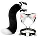 thumbnail image 2 of Conjunto de orejas y cola de gato y zorro, disfraz de animal para cosplay, ideal para cumpleaños y Halloween. Blanco y negro, 2 of 9