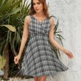 thumbnail image 7 of Black White Grey Simple Scott Plaid Tartan Buffalo Check Dress Summer Street Style Dresses Female Sleeveless Printed Sundress, 7 of 7